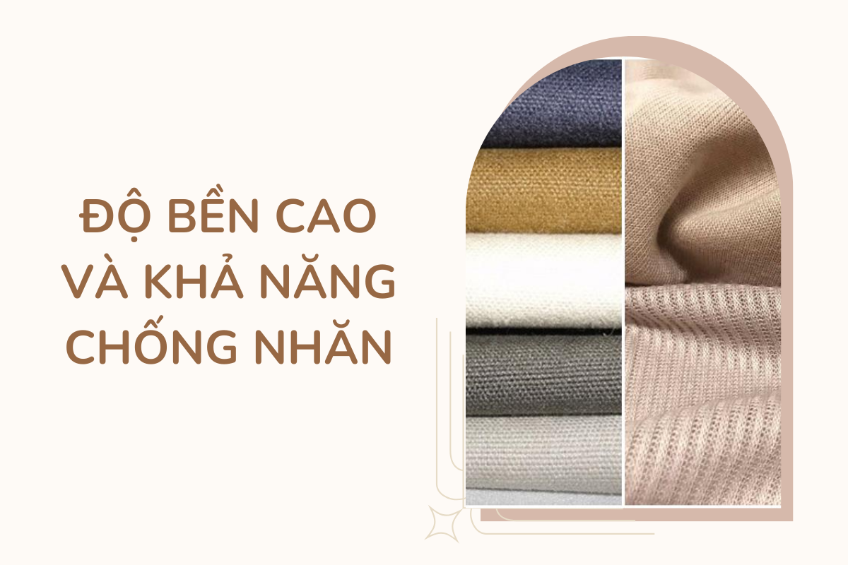 đặc tính độ bền cao và khả năng chống nhăn vượt trội, các sản phẩm từ sợi Acrylic giữ được hình dáng và vẻ đẹp nguyên vẹn trong thời gian dài mà không cần ủi thường xuyên