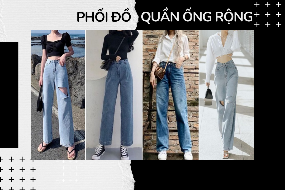 phối quần ống rộng