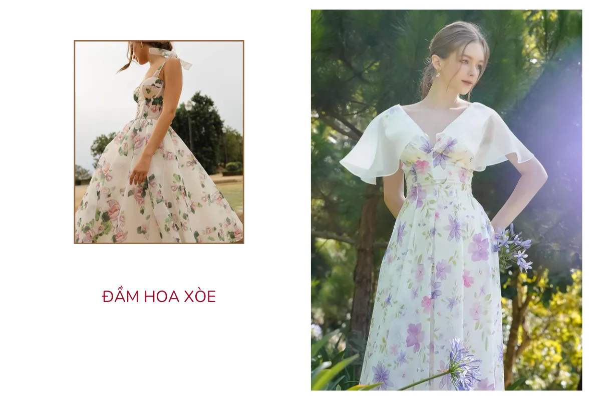 Đầm hoa xòe