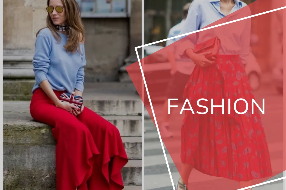 Sức sống và năng động khi kết hợp màu đỏ đô với xanh dương